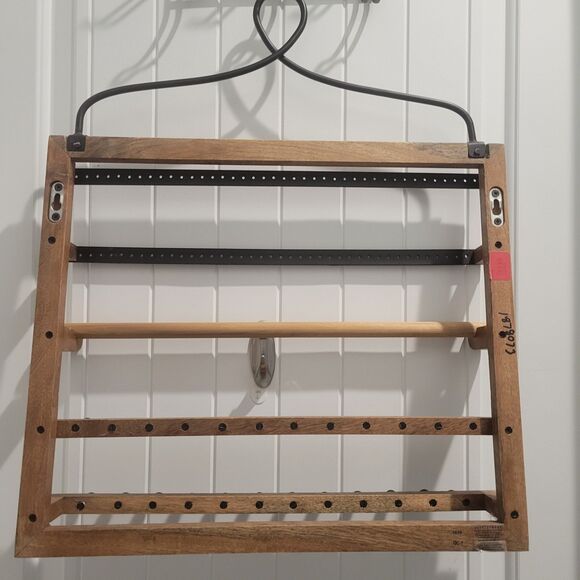 Pottery Barn Farmhouse Boho Wall Mounted Space Saving Jewelry Organizer Mango - Picture 9 of 16